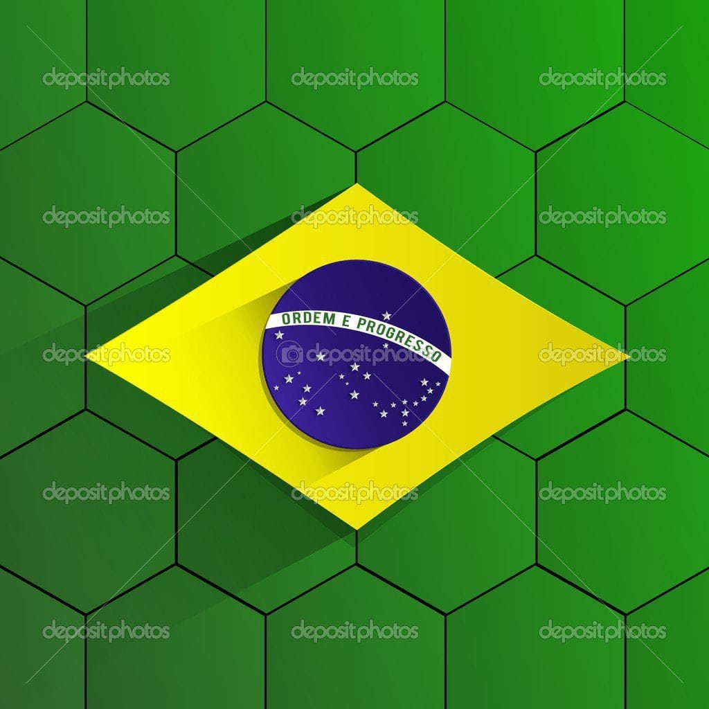 Bandeira De Time De Futebol Brasil Resumo â Vetor De Stock